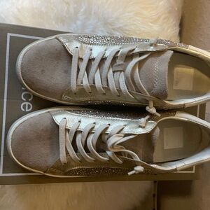 Dolce Vita ZINA Crystal Gold Suede SIZE 8